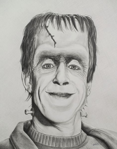 Herman Munster, graphite pencil by Lee Baker