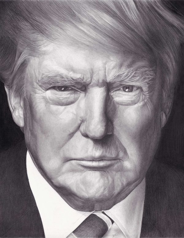 Donald J. Trump, 45th & 47th President, graphite pencil by Lee Baker